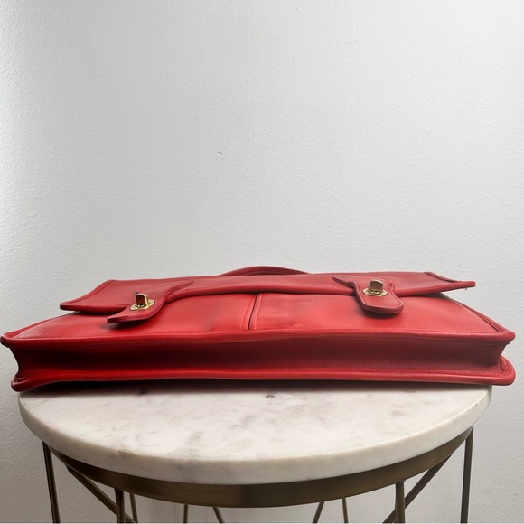 Vintage Coach Ted Diplomat Briefcase Rare Red Color 5170 - Picture 5 of 13